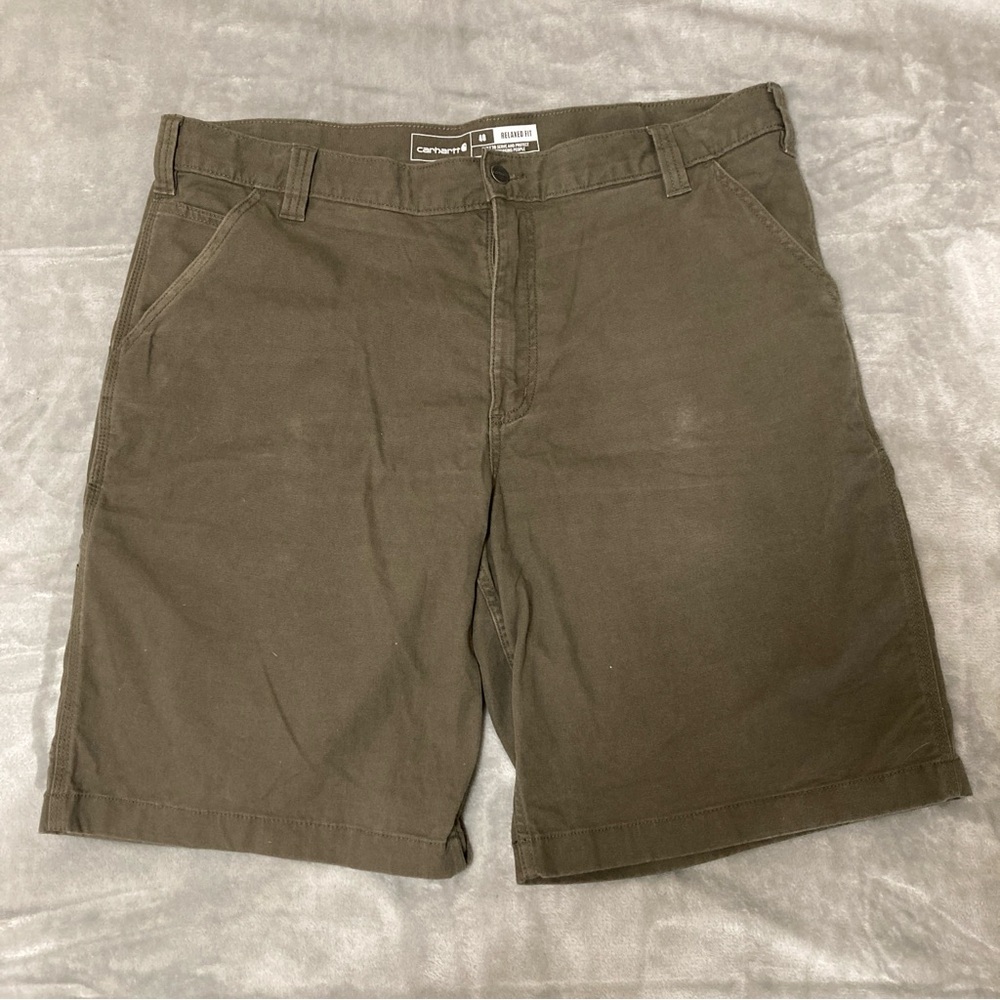 Carhartt Men's Relaxed Fit Rugget Flex Canvas Work Shorts Olive Size  40